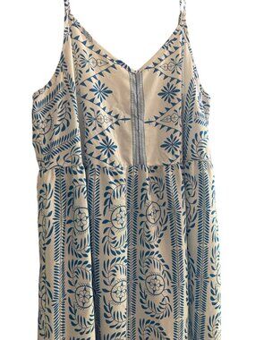 Women's SHEIN Blue & White Flowy Floral Camisole Maxi Dress Size XL